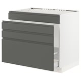 SEKTION Gabinete bajo freg/cls residuos/4fr, blanco Maximera/Voxtorp gris oscuro, 36x24x30 "
