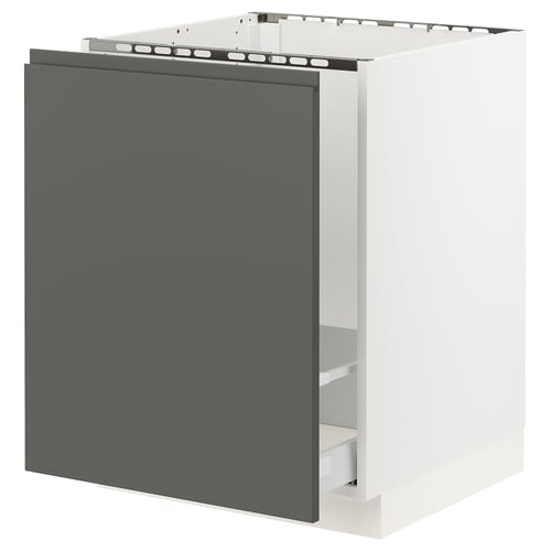 SEKTION Gabinete bajo freg/clsfcr residuos, blanco Maximera/Voxtorp gris oscuro, 24x24x30 "