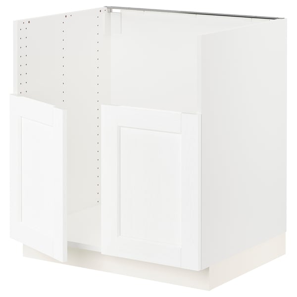 SEKTION Gabinete bajo freg doble BREDSJÖN, blanco Enköping/blanco efecto madera, 30x24x30 "