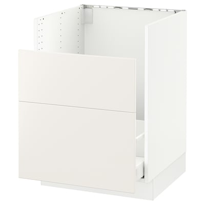 SEKTION Gabinete bajo freg HAVSEN/rsds/2frn, blanco Maximera/Veddinge blanco, 24x24x30 "
