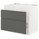 SEKTION Gabinete bajo freg HAVSEN/rsds/2frn, blanco Maximera/Voxtorp gris oscuro, 36x24x30 "