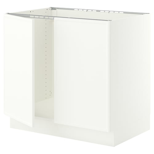 SEKTION Gabinete bajo fregadero+2 puertas, blanco/Aspudden blanco mate, 36x24x30 "