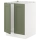 SEKTION Gabinete bajo fregadero+2 puertas, blanco/Axstad gris-verde, 24x24x30 "