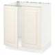 SEKTION Gabinete bajo fregadero+2 puertas, blanco/Bodbyn color hueso, 30x24x30 "