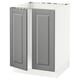 SEKTION Gabinete bajo fregadero+2 puertas, blanco/Bodbyn gris, 24x24x30 "