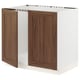 SEKTION Gabinete bajo fregadero+2 puertas, blanco Enköping/marrón efecto de nogal, 36x24x30 "