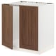 SEKTION Gabinete bajo fregadero+2 puertas, blanco Enköping/marrón efecto de nogal, 30x24x30 "