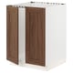 SEKTION Gabinete bajo fregadero+2 puertas, blanco Enköping/marrón efecto de nogal, 24x24x30 "