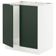 SEKTION Gabinete bajo fregadero+2 puertas, blanco/Havstorp verde oscuro, 30x24x30 "