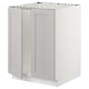 SEKTION Gabinete bajo fregadero+2 puertas, blanco/Lerhyttan gris claro, 24x24x30 "