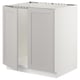 SEKTION Gabinete bajo fregadero+2 puertas, blanco/Lerhyttan gris claro, 30x24x30 "