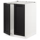 SEKTION Gabinete bajo fregadero+2 puertas, blanco/Lerhyttan teñido en negro, 24x24x30 "