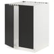 SEKTION Gabinete bajo fregadero+2 puertas, blanco/Nickebo antracita mate, 24x24x30 "