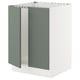 SEKTION Gabinete bajo fregadero+2 puertas, blanco/Nickebo verde grisáceo mate, 24x24x30 "