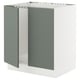 SEKTION Gabinete bajo fregadero+2 puertas, blanco/Nickebo verde grisáceo mate, 30x24x30 "