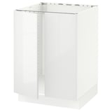 SEKTION Gabinete bajo fregadero+2 puertas, blanco/Ringhult blanco, 24x24x30 "