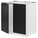 SEKTION Gabinete bajo fregadero+2 puertas, blanco/Upplöv antracita mate, 30x24x30 "