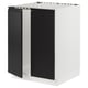 SEKTION Gabinete bajo fregadero+2 puertas, blanco/Upplöv antracita mate, 24x24x30 "