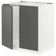 SEKTION Gabinete bajo fregadero+2 puertas, blanco/Voxtorp gris oscuro, 30x24x30 "