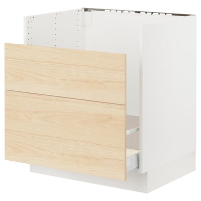 SEKTION Gabinete bajo fregadero TALLSJÖN, blanco/Askersund efecto de fresno claro, 30x24x30 "