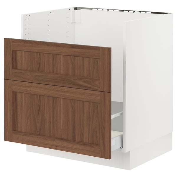 SEKTION Gabinete bajo fregadero TALLSJÖN, blanco Enköping/marrón efecto de nogal, 30x24x30 "
