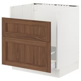SEKTION Gabinete bajo fregadero TALLSJÖN, blanco Enköping/marrón efecto de nogal, 30x24x30 "