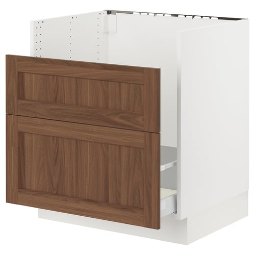 SEKTION Gabinete bajo fregadero TALLSJÖN, blanco Enköping/marrón efecto de nogal, 30x24x30 "
