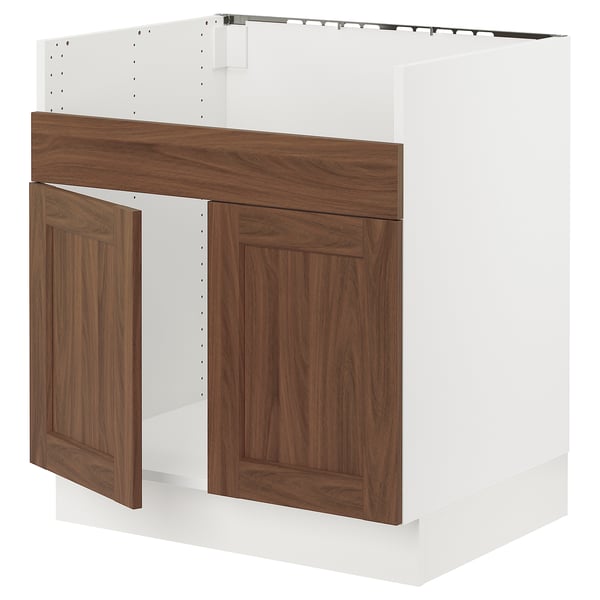 SEKTION Gabinete bajo fregadero TALLSJÖN, blanco Enköping/marrón efecto de nogal, 30x24x30 "