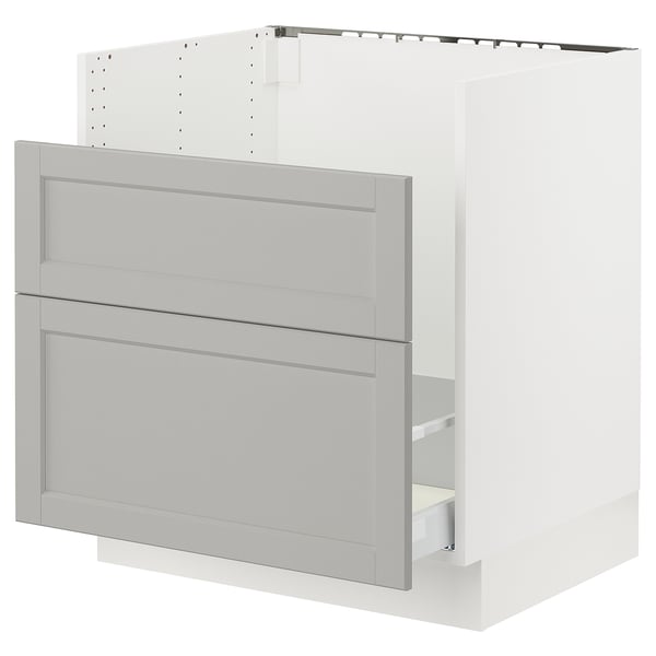 SEKTION Gabinete bajo fregadero TALLSJÖN, blanco/Lerhyttan gris claro, 30x24x30 "