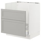 SEKTION Gabinete bajo fregadero TALLSJÖN, blanco/Lerhyttan gris claro, 30x24x30 "