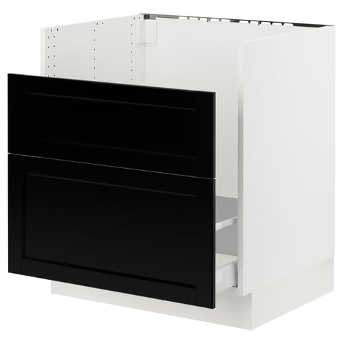 SEKTION Gabinete bajo fregadero TALLSJÖN, blanco/Lerhyttan teñido en negro, 30x24x30 "