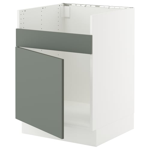 SEKTION Gabinete bajo fregadero TALLSJÖN, blanco/Nickebo verde grisáceo mate, 24x24x30 "