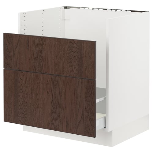 SEKTION Gabinete bajo fregadero TALLSJÖN, blanco/Sinarp marrón, 30x24x30 "