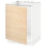 SEKTION Gabinete bajo para fregadero, blanco/Askersund efecto de fresno claro, 24x24x30 "