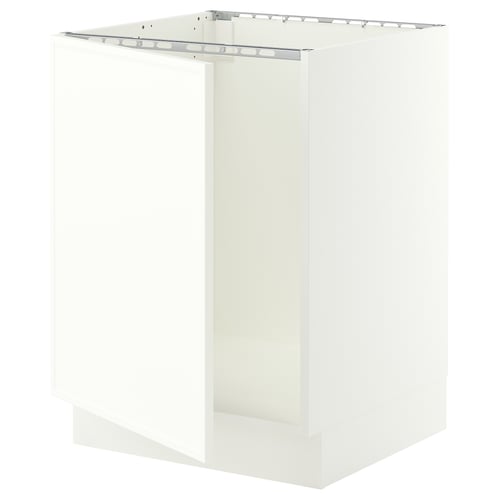 SEKTION Gabinete bajo para fregadero, blanco/Aspudden blanco mate, 24x24x30 "