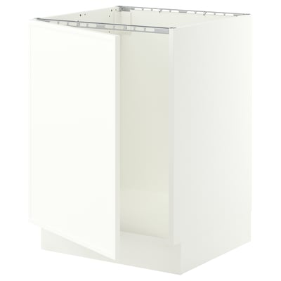 SEKTION Gabinete bajo para fregadero, blanco/Aspudden blanco mate, 24x24x30 "