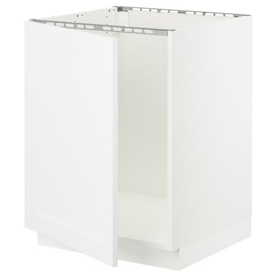 SEKTION Gabinete bajo para fregadero, blanco/Axstad blanco mate, 24x24x30 "