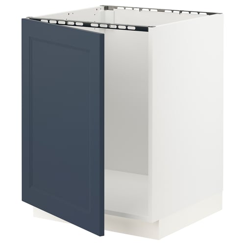 SEKTION Gabinete bajo para fregadero, blanco Axstad/mate azul, 24x24x30 "
