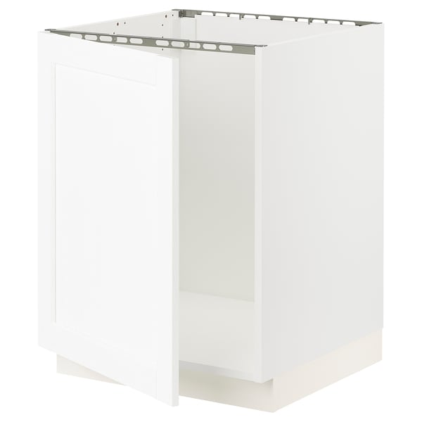 SEKTION Gabinete bajo para fregadero, blanco Enköping/blanco efecto madera, 24x24x30 "