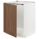 SEKTION Gabinete bajo para fregadero, blanco Enköping/marrón efecto de nogal, 24x24x30 "