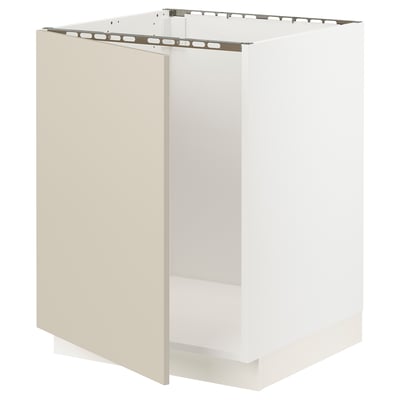 SEKTION Gabinete bajo para fregadero, blanco/Havstorp beige, 24x24x30 "