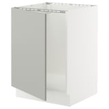 SEKTION Gabinete bajo para fregadero, blanco/Havstorp gris claro, 24x24x30 "
