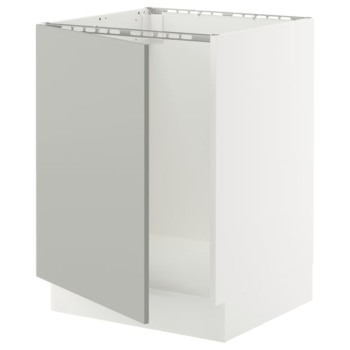 SEKTION Gabinete bajo para fregadero, blanco/Havstorp gris claro, 24x24x30 "