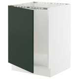 SEKTION Gabinete bajo para fregadero, blanco/Havstorp verde oscuro, 24x24x30 "
