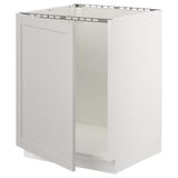 SEKTION Gabinete bajo para fregadero, blanco/Lerhyttan gris claro, 24x24x30 "