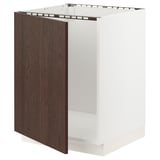 SEKTION Gabinete bajo para fregadero, blanco/Sinarp marrón, 24x24x30 "