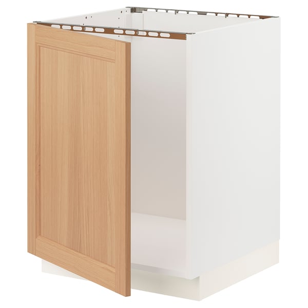 SEKTION Gabinete bajo para fregadero, blanco/Vedhamn roble, 24x24x30 "