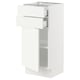 SEKTION Gabinete bajo+puerta/2 cajones, blanco/Vallstena blanco, 15x15x30 "
