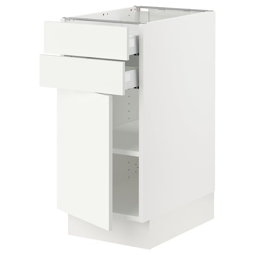 SEKTION Gabinete bajo+puerta/2 cajones, blanco/Vallstena blanco, 15x24x30 "