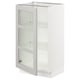 SEKTION Gabinete bajo+puerta de vidrio, blanco/Lerhyttan gris claro, 18x15x30 "
